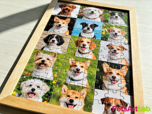 Custom Pet Photo Jigsaw Puzzle, Eco-Friendly Wood or Durable Plastic, Alphabet Letters on Back for Easy Sorting, Personalized Dog Cat Portrait Puzzle, Unique Gift for Pet Lovers